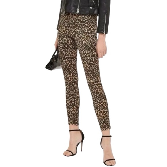 TOPSHOP Moto Jamie High Waist Ankle Grazer Leopard Print Pants. - Picture 1 of 8